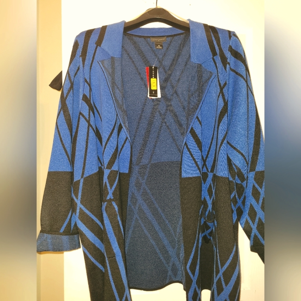 Blue and black cardigan